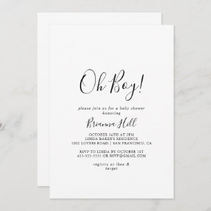 Simples Convite De Chá de fraldas De Menino Mínimo