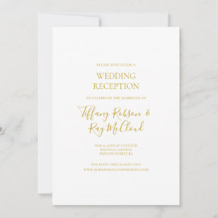 Simples Convite de Recepção de Casamento Elegante 