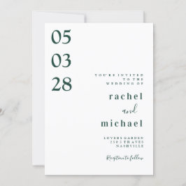 Simples convite elegante branco