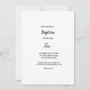 simples convite para batismo mínimo