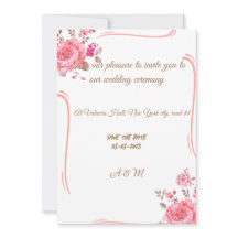 simples convite para casamento com flores de rosa