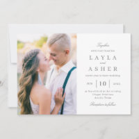 Simples convite para casamento de fotos unidas SUN