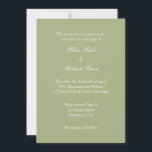 Simples Convite Para Casamento De Sage Olive Green<br><div class="desc">Produtos que você pode personalizar com suas imagens ou texto.</div>