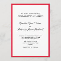 Simples convite para casamento vermelho de borda v