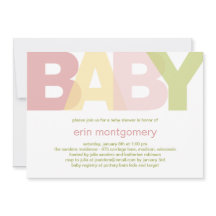 Simples convite para Chás de fraldas Modernos - Me