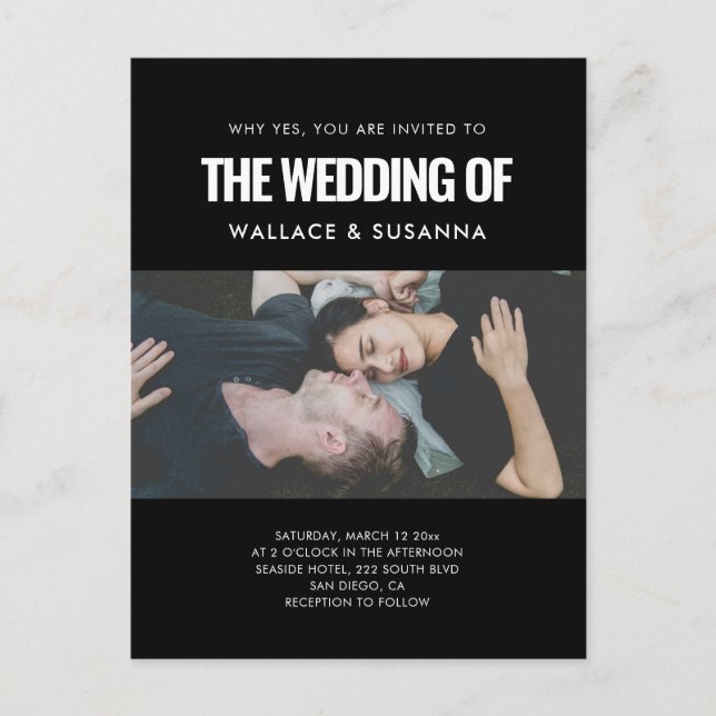 Simples convite para fotos de casamento minimalist (Frente)