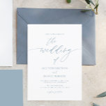Simples Convites De Casamento Dusty Blue Elegante<br><div class="desc">Simples Convites De Casamento Dusty Blue Elegante</div>