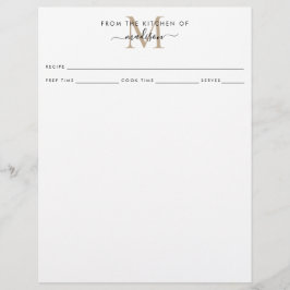 Simples da Cozinha da Receita do Monograma Dourado