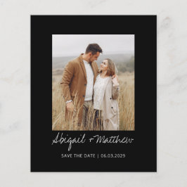 Simples de Preto e Branco Salvar o Convite de Data