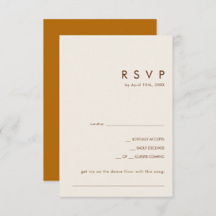 Simples Desert Burnt Orange Song Request RSVP Card