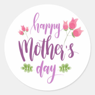 Simples Dia de as mães Feliz Floral  Adesivo