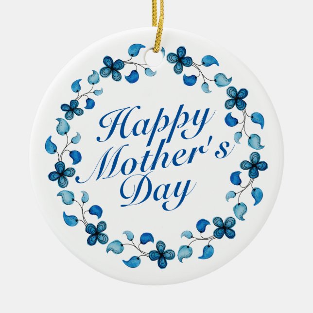 Simples Dia de as mães Feliz Ornamento Floral Por  (Frente)