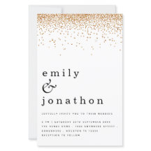Simples Dourado Convite Para Casamento De Glitter