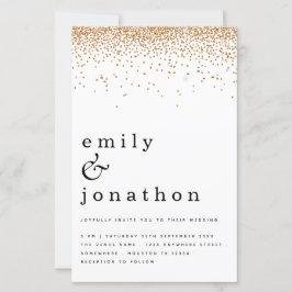 Simples Dourado Convite Para Casamento De Glitter