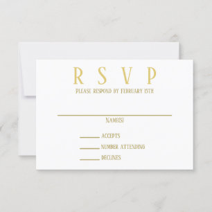 Simples Dourado - Convite RSVP