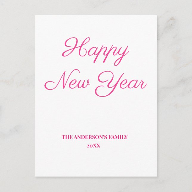 simples e mínimo adicione seu cartão de ano novo (Frente)