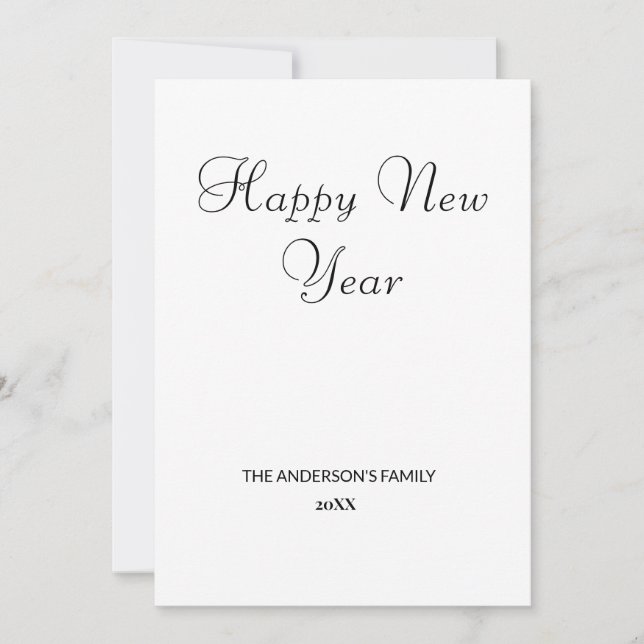 simples e mínimo adicione seu cartão de ano novo (Frente)