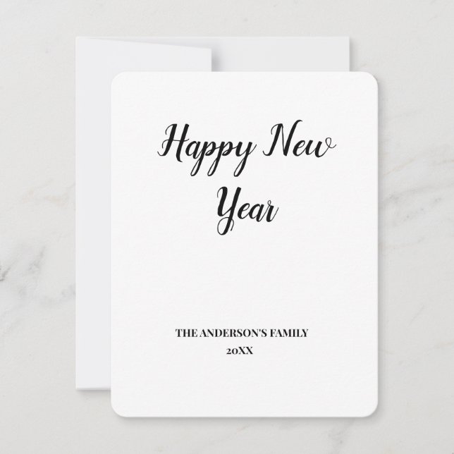 simples e mínimo adicione seu cartão de ano novo (Frente)