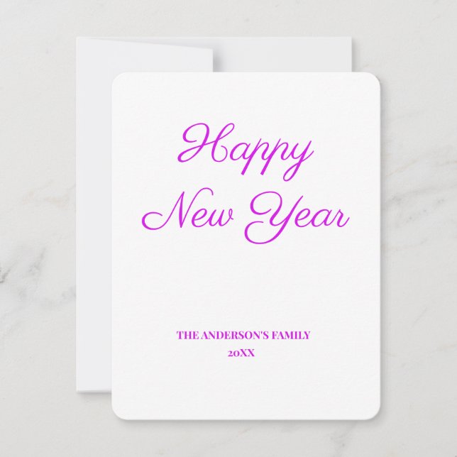 simples e mínimo adicione seu cartão de ano novo (Frente)