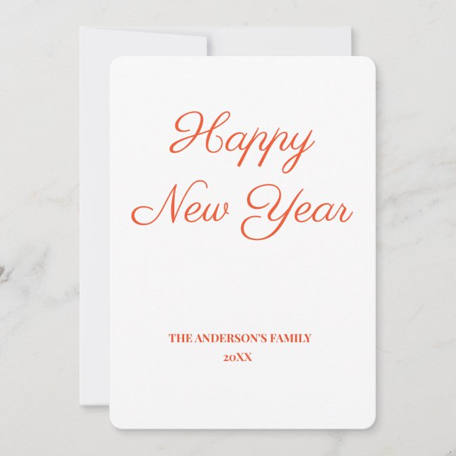 simples e mínimo adicione seu cartão de ano novo (Frente)