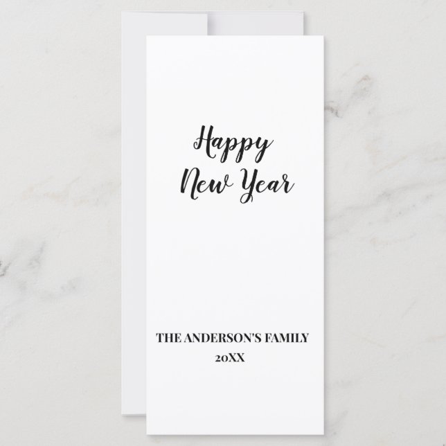 simples e mínimo adicione seu cartão de ano novo (Frente)