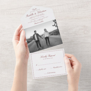 Simples Elegância Foto Convite de Casamento Tudo E