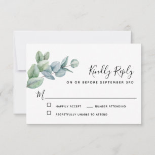 Simples Elegante Boho Eucalyptus Greenery RSVP