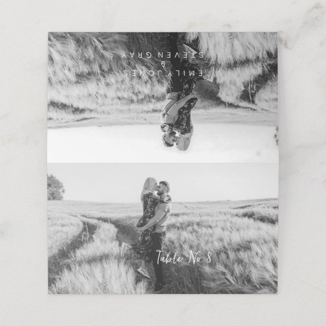 Simples Elegante Boho Mesa Sem Cartão com fotos (Exterior/Desdobrado)