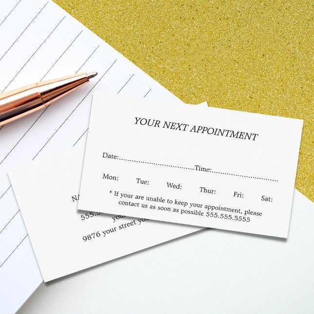 Simples Elegante Cartão de Nomeação de Bela Branca (Criador carregado)