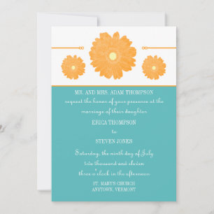 Simples Elegante Gerbera Daisies Convite Para Casa