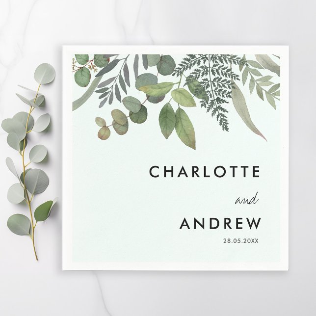 Simples, elegante guardanapos de eucalipto (Criador carregado)