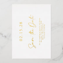 Simples Elegante Luxe Real Gold Foil Salve a Data