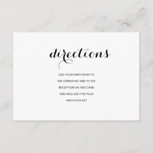 Simples Elegante Moderno Cartão de Direções de Cas
