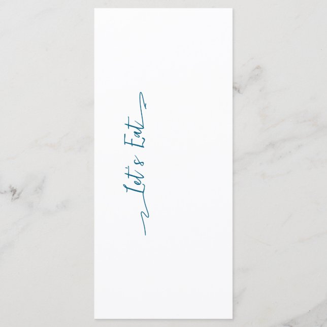 Simples Elegante Preto Moderno Menu Nuptura Flat (Verso)