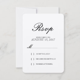 Simples Elegante Tipografia Kraft Paper RSVP Card