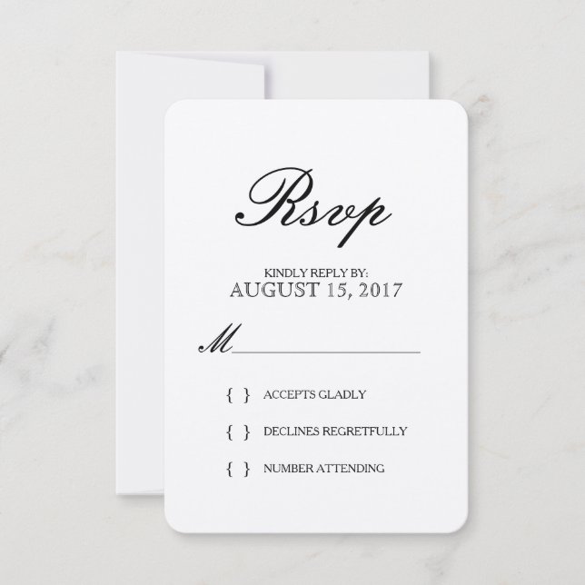 Simples Elegante Tipografia Kraft Paper RSVP Card (Frente)