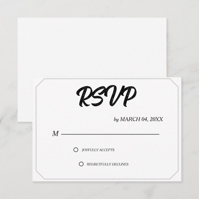 Simples Elegantes Clássicos RSVP de Casamento Mode (Frente/Verso)