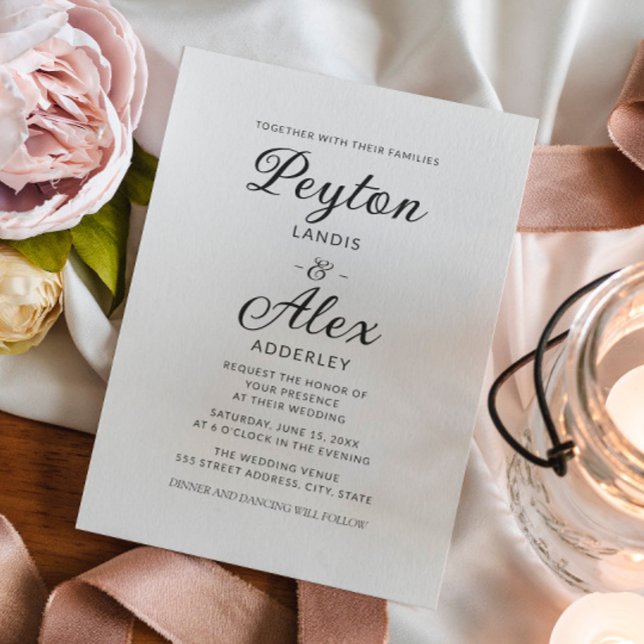 Simples Elegantes Modernos Convites de Casamento C (Criador carregado)