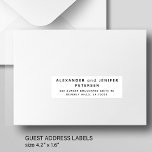 Simples etiquetas de endereço de 24 convidados<br><div class="desc">Simples e personalizado etiquetas de endereços de convidados individuais (24 destinatários) para envio de convites,  com a moderna tipografia minimalista em preto e branco clássico formal.      O tamanho de um rótulo é cerca de 4, 2 x 1, 7 polegadas para uma folha de 14 x 14 polegadas (Extra-Grande)</div>