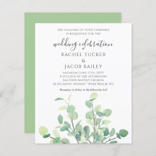 Simples Eucalyptus Greenery Convite Para Casamento