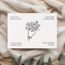 Simples Florais de Noivado Save the Date Letterpre