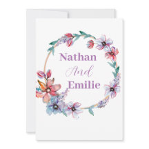 Simples flores elementares convite para casamento 