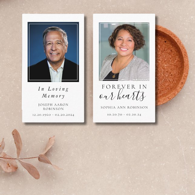 Simples Foto Funeral Memorial 2 em 1 Cartão de Ora (Criador carregado)