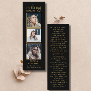 Simples Funeral 3 Foto Dourada Cartão Preto