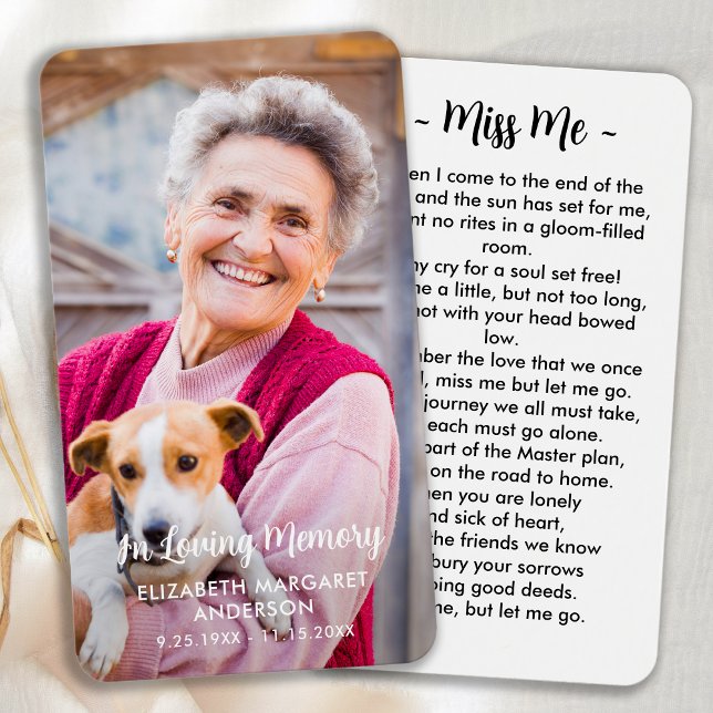 Simples Funeral Moderno Cartão de Oração Fotográfi (Criador carregado)