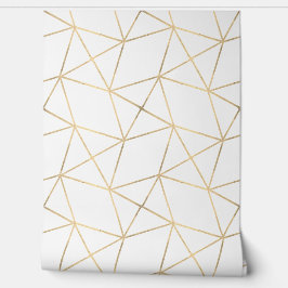 Simples Geométrico Moderno Deco Branco E Dourado