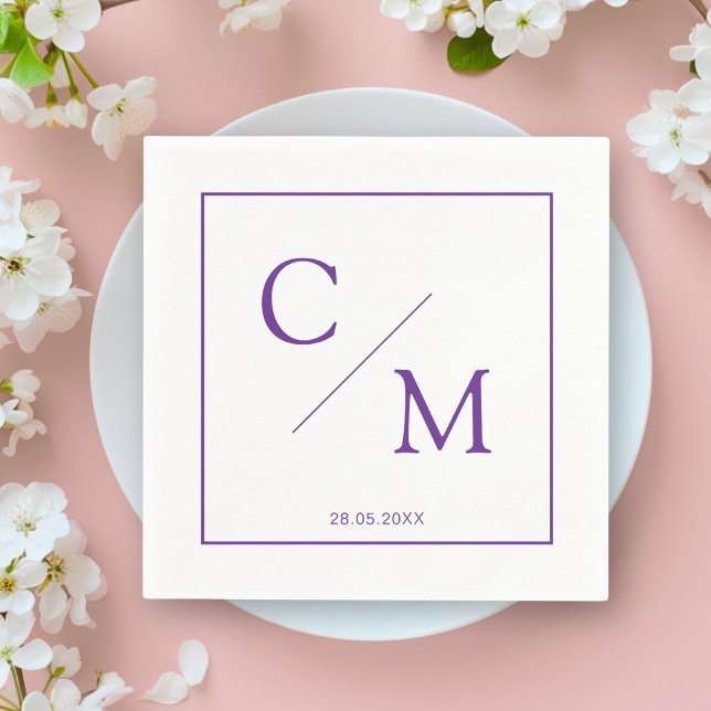 Simples guardanapo elegante (Personalized simple elegant monogram napkin)