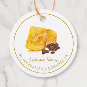 Simples Honeycomb Espresso Mel Infundido Etiqueta