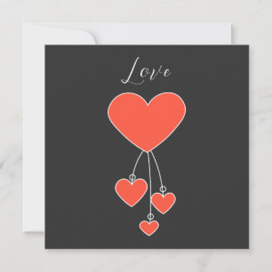 Simples ilustração com corações escarlate "Love"