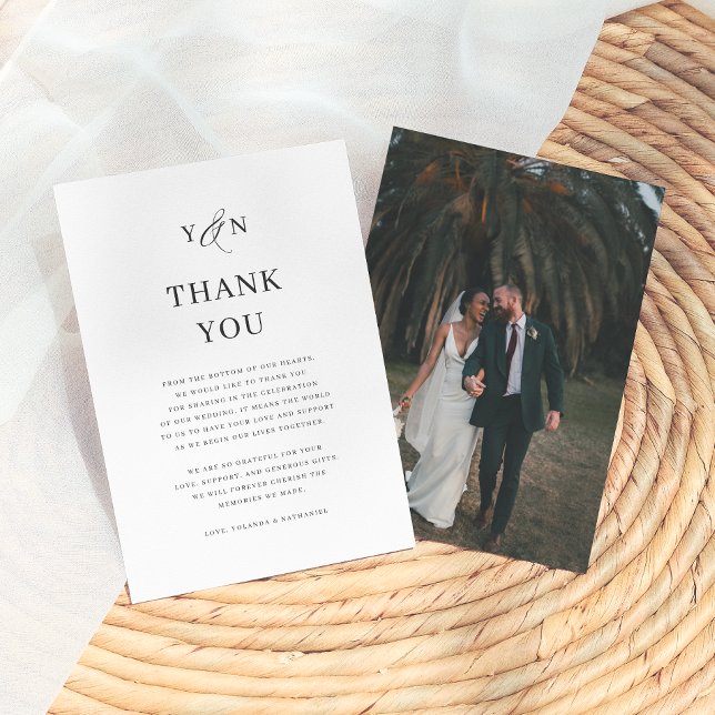Simples Iniciais Agradecimento de Foto de Casament (Criador carregado)